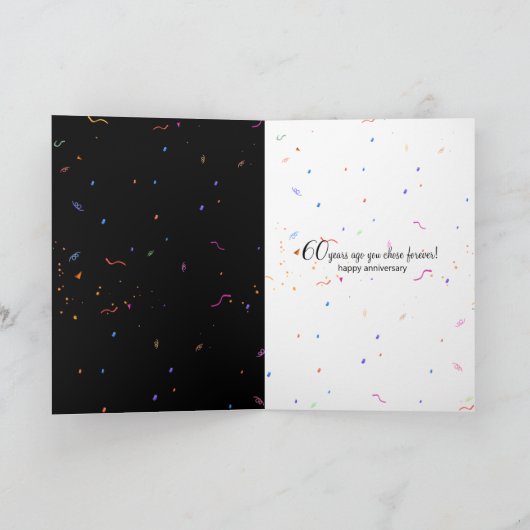 Champagner Toast zum 60. Jubiläum Karte (Innenseite)