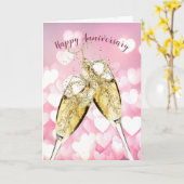 Champagner Toast zum Geburtstag Karte (Gelbe Blume)