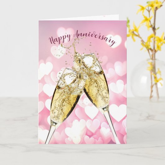 Champagner Toast zum Geburtstag Karte (Gelbe Blume)