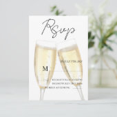 Champagner-Tost RSVP Karte (Stehend Vorderseite)