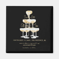 Champagner Tower Black & Gold Wedding Save the Dat