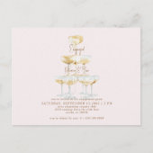 Champagner Tower Gold Text Blush Engagement Party Postkarte (Vorderseite)