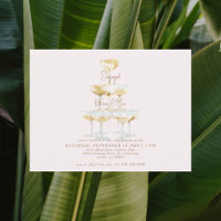 Champagner Tower Gold Text Blush Engagement Party