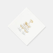 Champagner Tower Individuellen Namens Wedding Cock Serviette (Ecke)