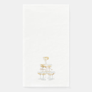 Champagner Tower Individuellen Namens Wedding II Serviette