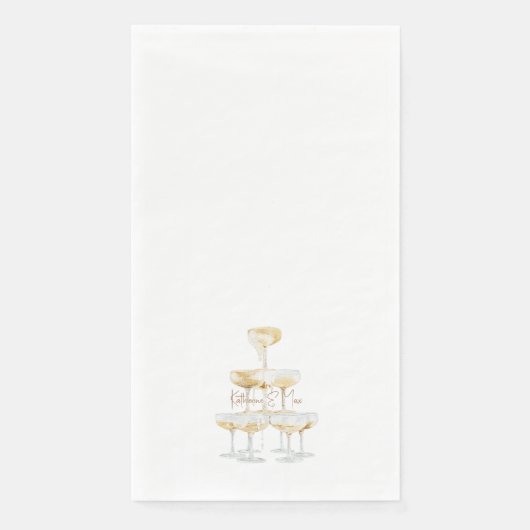 Champagner Tower Individuellen Namens Wedding II Serviette (Vorderseite)