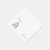 Champagner Tower Monogram Elegant Wedding Cocktail Serviette (Ecke)