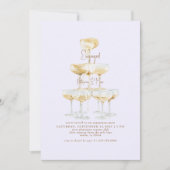 Champagner Tower Pale Lavender Engagement Party Einladung (Vorderseite)