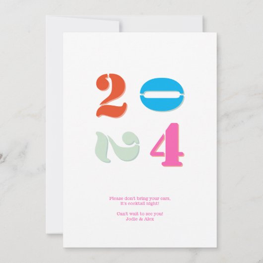 Champagner Tower Silvester Dinner Cocktail Bash Einladung (Rückseite)