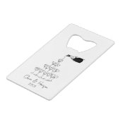 Champagner Tower Sketch Individuelle Name Wedding Geldbeutel Flaschenöffner (Vorderseite Schrägansicht)