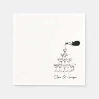 Champagner Tower Sketch Individuelle Name Wedding