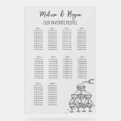 Champagner Tower Wedding 10 Tische Sitzkarte Acrylschild (Vorderseite)