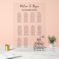 Champagner Tower Wedding 10 Tische Sitzkarte