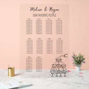 Champagner Tower Wedding 10 Tische Sitzkarte Acrylschild