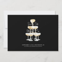 Champagner Tower Wedding Black Rette unser Datum