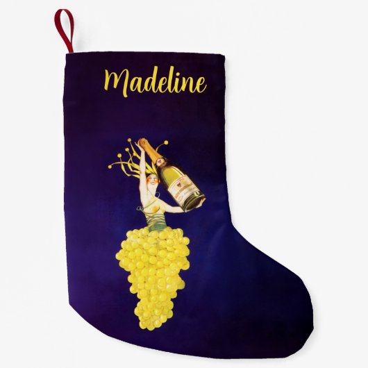Champagner-Trauben Kleiner Weihnachtsstrumpf (Vorderseite)