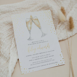 Champagner-Trinkspruch   Braut-Shower-Brunchen Folieneinladung