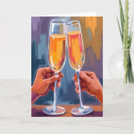 Champagner-Trinkspruch | Feiernde Aquarellmalerei Karte