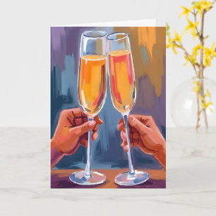 Champagner-Trinkspruch   Feiernde Aquarellmalerei Karte
