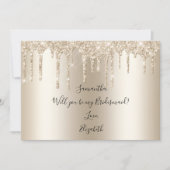 Champagner Tropfen Glitzer werden Sie meine Brides Einladung (Vorderseite)