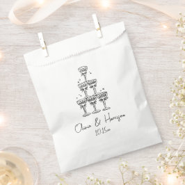Champagner-Turm-Doodle benutzerdefinierter Name Ho Geschenktütchen