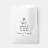 Champagner-Turm-Doodle mit individuellem Namen zur Geschenktütchen (Vorderseite)