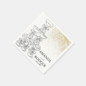 Champagner-Turm falscher Glitter-Hochzeit  Serviette (Ecke)