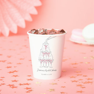 Champagner-Turm Rosa Kokette Schleife Brautparty Pappbecher