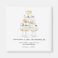 Champagner-Turm Schwarz & Gold Hochzeit Termin vor