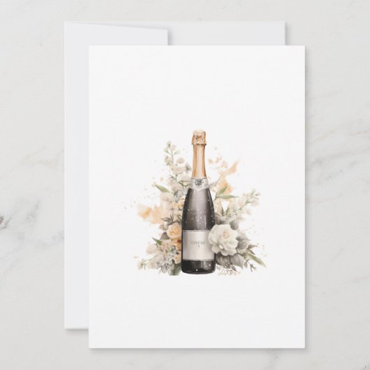 Champagner und Balloons Party für das Ruhestand Einladung (Rückseite)