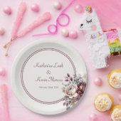 Champagner- und Burgandy-Hochzeit Pappteller (Party)