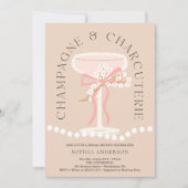 Champagner und Charcuterie-Brautparty Einladung (Vorderseite)