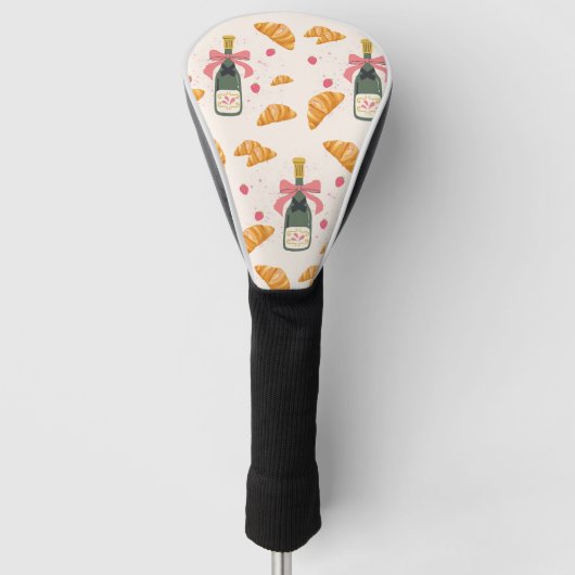 Champagner und Croissants Golf Headcover (Vorderseite)