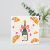 Champagner und Croissants Karte (Stehend Vorderseite)