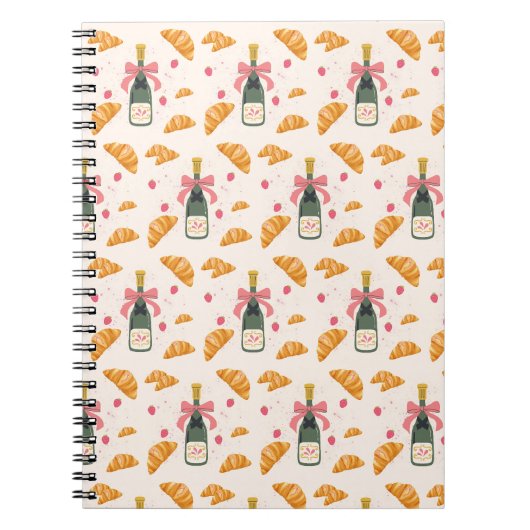 Champagner und Croissants Notizblock (Vorderseite)