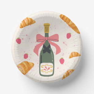 Champagner und Croissants Pappteller