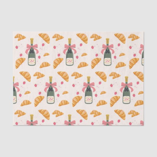 Champagner und Croissants Seidenpapier (Vorderseite)