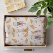 Champagner und Croissants Seidenpapier (Geschenk)