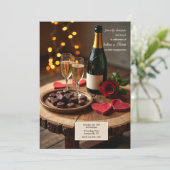 Champagner und Dessert Einladung (Stehend Vorderseite)