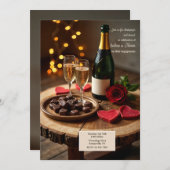 Champagner und Dessert Einladung (Vorne/Hinten)