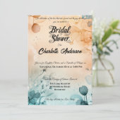 Champagner und Dusty Blue mit Lace Brautparty Einladung (Stehend Vorderseite)