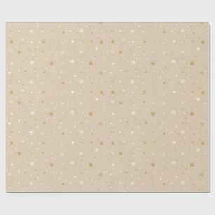 Champagner und Elfenbein Sterne Elegantes Weihnach Geschenkpapier
