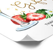 Champagner und Erdbeeren Brautparty Tafelzeichen Poster (Ecke)