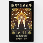 Champagner und Feuerwerk Silvester 2019 Banner (Vertikal)