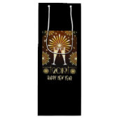Champagner und Feuerwerk Silvester 2019 Geschenktüte Für Weinflaschen (Vorderseite)