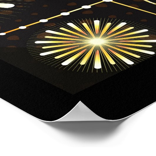 Champagner und Feuerwerk Silvester 2019 Poster (Ecke)