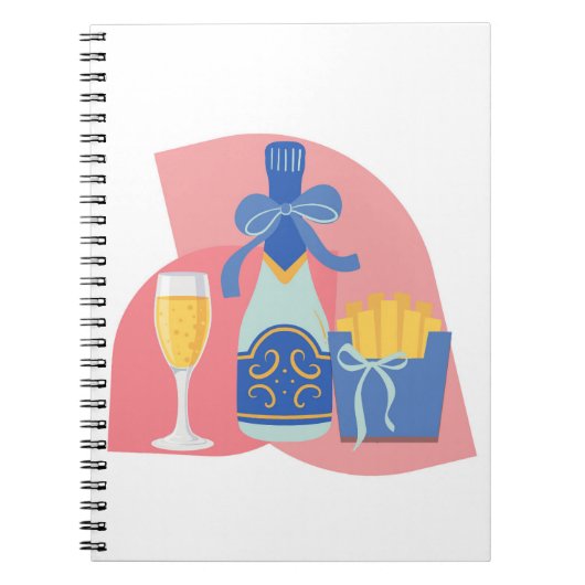 Champagner und Fries Notizblock (Vorderseite)