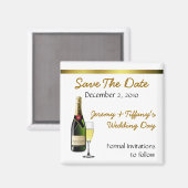 Champagner und Glass Speichern Sie das Date Magnet (Vorderseite/Rückseite)