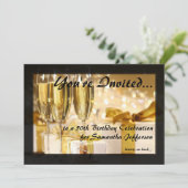 Champagner und Glitzern Golden 50. Einladungen (Stehend Vorderseite)