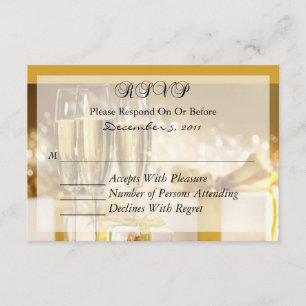 Champagner- und Gold-RSVP-Karte RSVP Karte